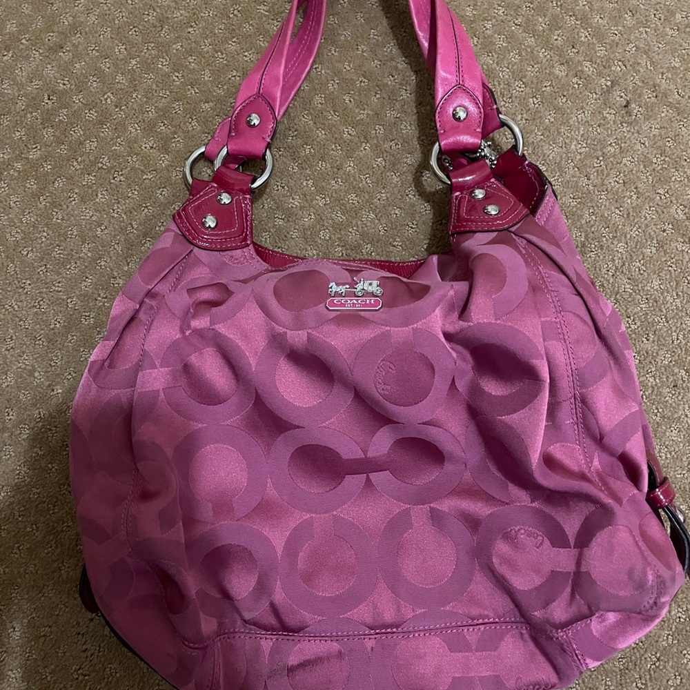Pink coach shoulder bag